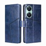 Per Huawei Enjoy 60 Pro / nova 11i / Maimang 20 Custodia in pelle con cuciture geometriche (blu)