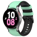 Per Samsung Galaxy Watch 6 cinturino in pelle con fibbia nera classica in silicone, taglia: S (verde)