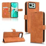 Per ASUS Zenfone 12 Ultra Skin Feel Custodia magnetica in pelle Flip (marrone)