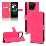 Per ASUS ROG Phone 9 Custodia in pelle magnetica Skin Feel Flip (rosso rosa)