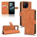 Per ASUS ROG Phone 9 Custodia in pelle magnetica con chiusura magnetica Skin Feel (marrone)