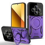 Per Redmi 14C 4G Custodia per telefono con supporto MagSafe per finestra grande (viola)