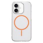 Per iPhone 16 Plus Custodia per telefono MagSafe sottile in PC trasparente (arancione)
