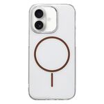 Per iPhone 16 Plus Custodia per telefono MagSafe sottile in PC trasparente e colorata (marrone)