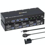 KC-KVM402DP 8K 30Hz 4 ingressi 2 uscite DP / USB3.0 Dual Monitor KVM Switch, spina UE