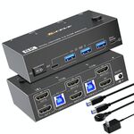 KC-KVM8202 8K 60Hz USB3.0 / HDMI 2 porte doppio monitor KVM Switch, spina USA