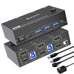 KC-KVM8202 8K 60Hz USB3.0 / HDMI 2 porte doppio monitor KVM Switch, spina UK