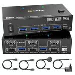 KC-KVM8202DH Switch KVM per doppio monitor HDMI e DP e USB3.0 8K 60Hz, spina USA