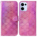 Per OPPO Reno13 Global Custodia per telefono in pelle con fibbia magnetica colorata (rosa)