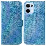 Per OPPO Reno13 Global Custodia per telefono in pelle con fibbia magnetica colorata (blu)