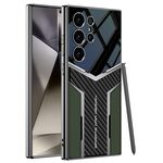 Per Samsung Galaxy S24 Ultra 5G GKK Plating TPU + Custodia per telefono in pelle Future Full Coverage, senza penna (verde)