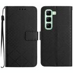 Per Infinix Hot 50 5G Custodia per telefono in pelle con trama a griglia rombica (nera)