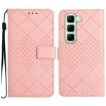 Per Infinix Hot 50 5G Custodia per telefono in pelle con trama a griglia rombica (rosa)