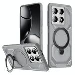Per Xiaomi 14T Pro Custodia per telefono con supporto MagSafe satinato (grigio)