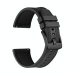 Per Samsung Galaxy Watch / Huawei GT3 22mm Cinturino in silicone in pelle a sgancio rapido universale (nero)