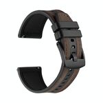Per Samsung Galaxy Watch / Huawei GT3 22mm Cinturino in silicone in pelle a sgancio rapido universale (caffè)