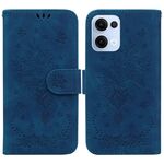 Per OPPO Reno13 Global Butterfly Rose Custodia in pelle goffrata per telefono (blu)
