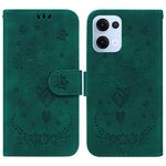 Per OPPO Reno13 Global Butterfly Rose Custodia in pelle goffrata (verde)