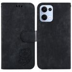 Per OPPO Reno13 Global Little Tiger Custodia in pelle goffrata per telefono (nero)