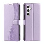 Per Samsung Galaxy S25 5G Voltage Custodia per telefono in pelle ultra sottile a pois (viola)