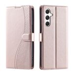 Per Samsung Galaxy S25+ 5G Voltage Custodia per telefono in pelle ultra sottile a pois (oro rosa)