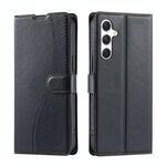 Per Samsung Galaxy S25+ 5G Voltage Custodia per telefono in pelle ultra sottile a pois (nera)