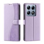 Per Xiaomi 14T Pro Voltage Custodia per telefono in pelle ultra sottile a pois (viola)