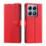Per Xiaomi 14T Pro Voltage Custodia per telefono in pelle ultra sottile a pois (rosso)