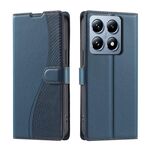 Per Xiaomi 14T Pro Voltage Custodia per telefono in pelle ultra sottile a pois (blu)