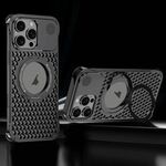 Per iPhone 16 Pro R-JUST RJ-64 Custodia per telefono MagSafe con dissipazione del calore per aromaterapia e supporto (nero)
