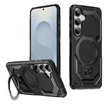 Per Samsung Galaxy S24+ 5G Custodia per telefono con supporto MagSafe satinato (nero)