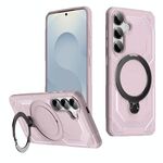 Per Samsung Galaxy S24 5G Custodia per telefono con supporto MagSafe satinato (rosa)
