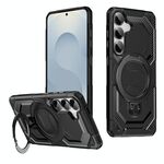 Per Samsung Galaxy S24 5G Custodia per telefono con supporto MagSafe satinato (nero)