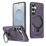 Per Samsung Galaxy S24 5G Custodia per telefono con supporto MagSafe satinato (viola)