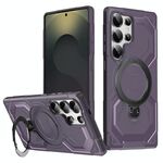 Per Samsung Galaxy S24 Ultra 5G Custodia per telefono con supporto MagSafe satinato (viola)