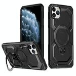 Per iPhone 12 / 12 Pro Custodia per telefono con supporto MagSafe satinato (nero)
