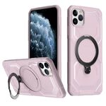 Per iPhone 12 Pro Max Custodia per telefono con supporto MagSafe satinato (rosa)