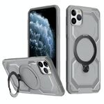 Per iPhone 11 Pro Max Custodia per telefono con supporto MagSafe satinato (grigio)