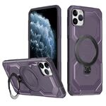 Per iPhone 11 Pro Max Custodia per telefono con supporto MagSafe satinato (viola)