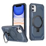 Per iPhone 11 Custodia per telefono con supporto MagSafe satinato (blu)