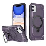 Per iPhone 11 Custodia per telefono con supporto MagSafe satinato (viola)