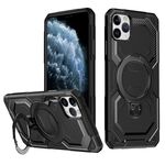 Per iPhone 11 Pro Custodia per telefono con supporto MagSafe satinato (nero)