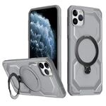 Per iPhone 11 Pro Custodia per telefono con supporto MagSafe satinato (grigio)