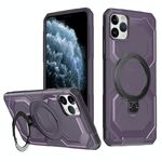 Per iPhone 11 Pro Custodia per telefono con supporto MagSafe satinato (viola)