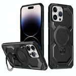 Per iPhone 13 Pro Max Custodia per telefono con supporto MagSafe satinato (nero)