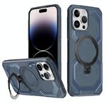 Per iPhone 13 Pro Max Custodia per telefono con supporto MagSafe satinato (blu)