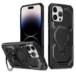 Per iPhone 13 Pro Custodia per telefono con supporto MagSafe satinato (nero)