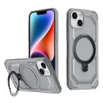 Per iPhone 13 Custodia per telefono con supporto MagSafe satinato (grigio)