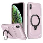 Per iPhone XS Max Custodia per telefono con supporto MagSafe satinato (rosa)