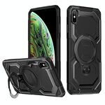 Per iPhone XS Max Custodia per telefono con supporto MagSafe satinato (nero)